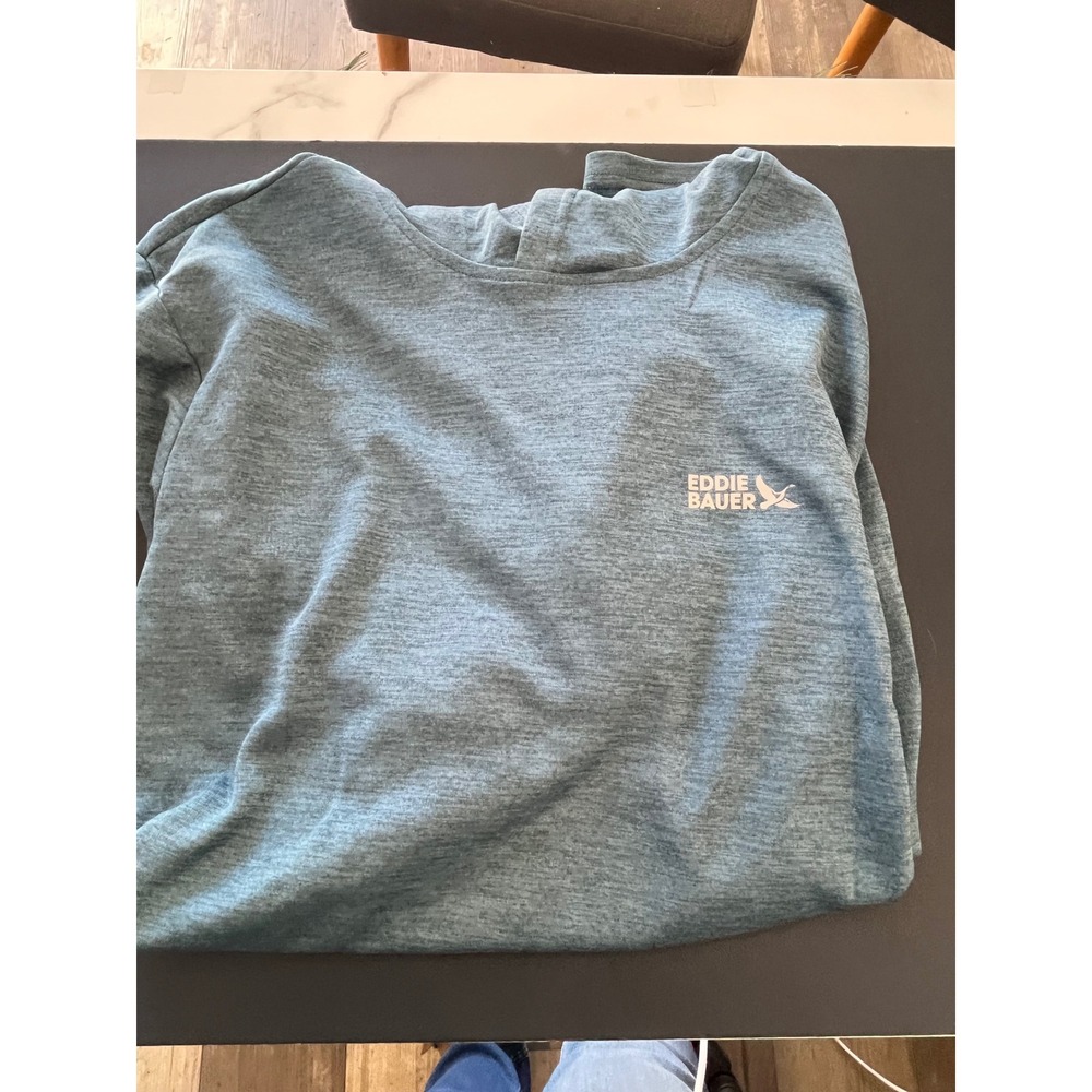 Eddie Bauer Long Sleeve Pullover Hoodie Blue Heathered Size S